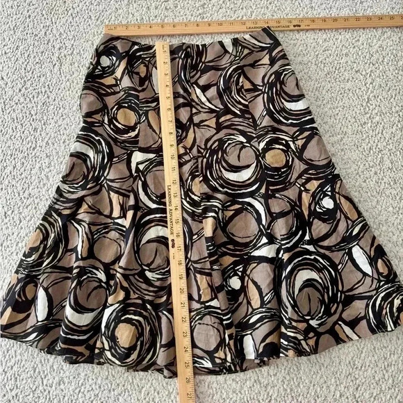 Talbots Gored A-Line Fully Lined Skirt Women’s Size 8P in Blk/Tan/Cream Design - Picture 3 of 6